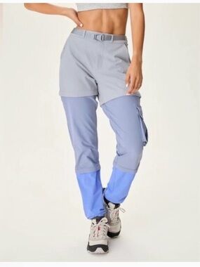 Outdoor Voices Women's Zip-Off Convertible Hiking Pants Gray Blue Size M